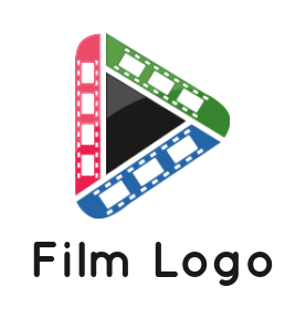 media logo template play symbol in film reel - logodesign.net