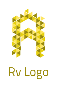 alphabet logo polygons forming Letter A