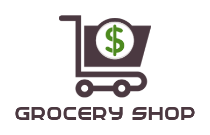 eshop logo shopping cart with dollar sign