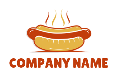 food logo template steaming hot dog - logodesign.net