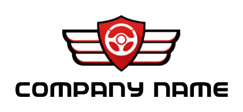 auto logo steering wheel in shield with wings