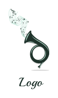create a music logo jazz tuba with musical notes - logodesign.net