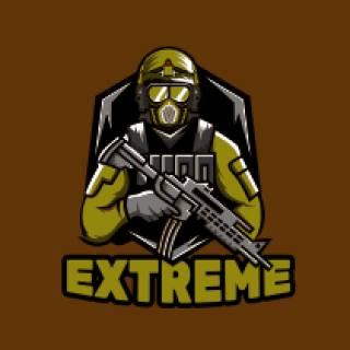 games logo online soldier with gun in shield