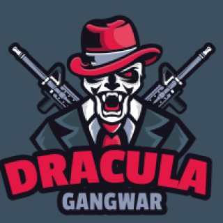 games logo grim reaper mascot with guns