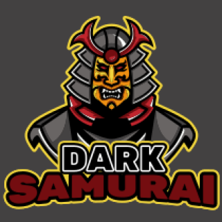 gaming logo samurai with demon mask mascot