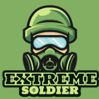 games logo soldier mascot with gas mask