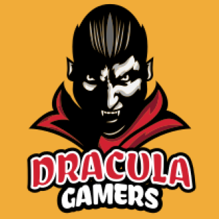 games logo angry dracula mascot