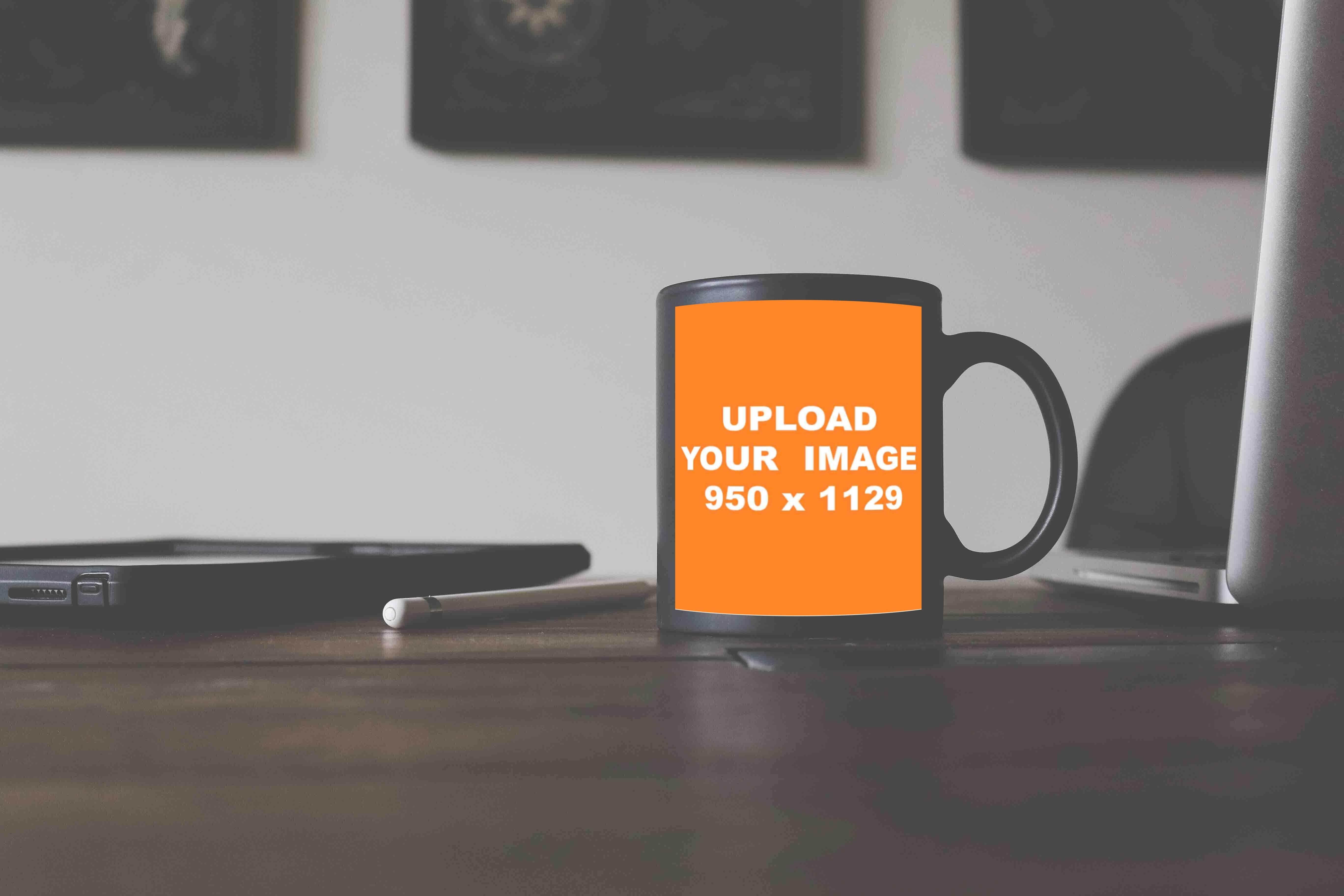 black coffee mug mockup builder 