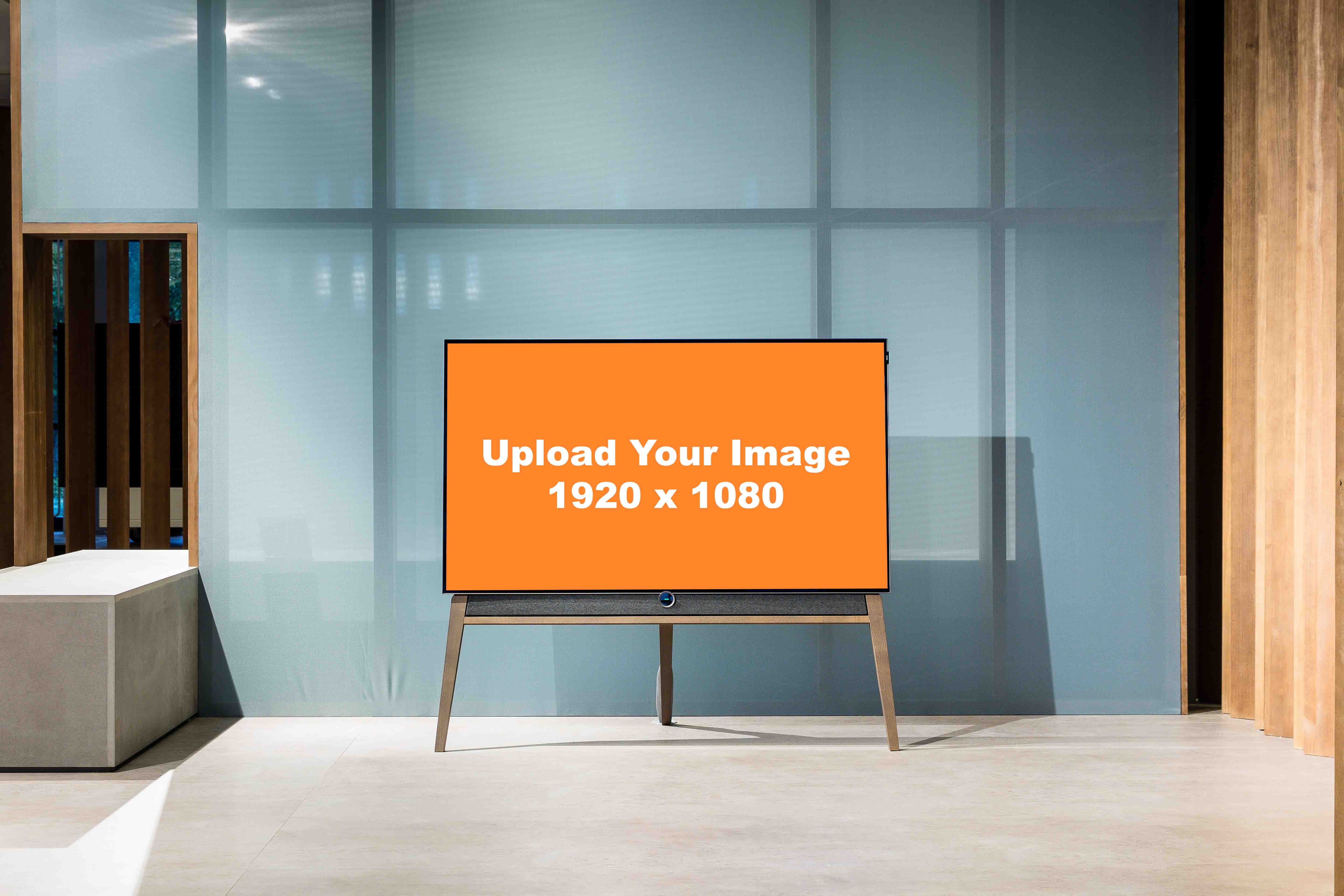 flat screen TV mockup on stand